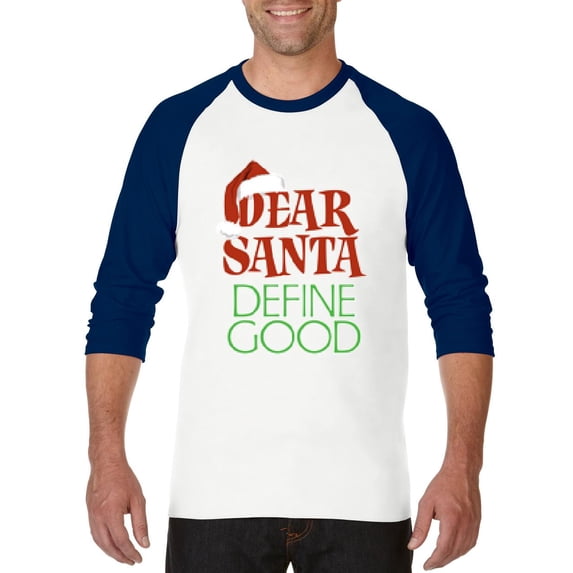 Artix - Mens Raglan Sleeve Baseball T-Shirts - Dear Santa