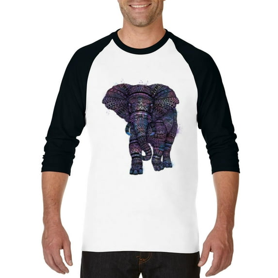 Artix - Mens Raglan Sleeve Baseball T-Shirts - Elephant