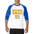 thumbnail image 1 of Artix - Mens Raglan Sleeve Baseball T-Shirts - Emoji Entourage, 1 of 5