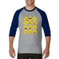 thumbnail image 1 of Artix - Mens Raglan Sleeve Baseball T-Shirts - Emoji Group, 1 of 5