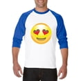 thumbnail image 1 of Artix - Mens Raglan Sleeve Baseball T-Shirts - Emoji Heart-Shaped Eyes, 1 of 5