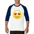 thumbnail image 1 of Artix - Mens Raglan Sleeve Baseball T-Shirts - Emoji Heart-Shaped Eyes, 1 of 5