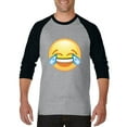 thumbnail image 1 of Artix - Mens Raglan Sleeve Baseball T-Shirts - Emoji Laughing Tears, 1 of 5