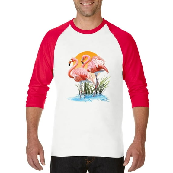 Artix - Mens Raglan Sleeve Baseball T-Shirts - Flamingo