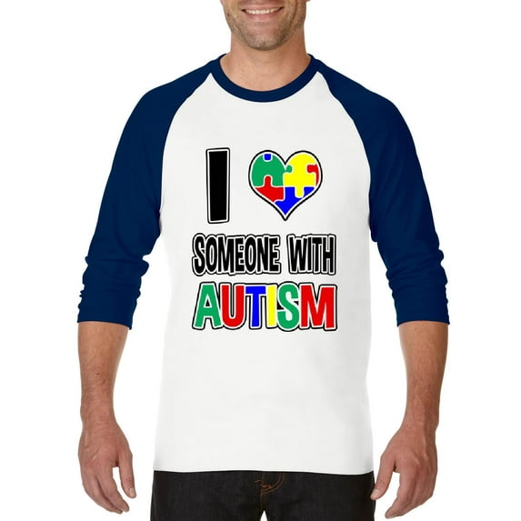 Artix - Mens Raglan Sleeve Baseball T-Shirts - I Love Someone With Autism