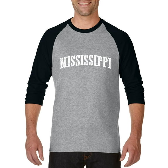 Artix - Mens Raglan Sleeve Baseball T-Shirts - Mississippi