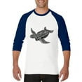 thumbnail image 1 of Artix - Mens Raglan Sleeve Baseball T-Shirts - Sea Turtle Hawaii, 1 of 5