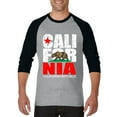 thumbnail image 1 of Artix - Mens Raglan Sleeve Baseball T-Shirts, up to Size 3XL - California Cali, 1 of 4