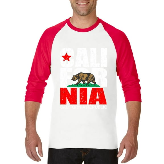 Artix - Mens Raglan Sleeve Baseball T-Shirts, up to Size 3XL - California Cali
