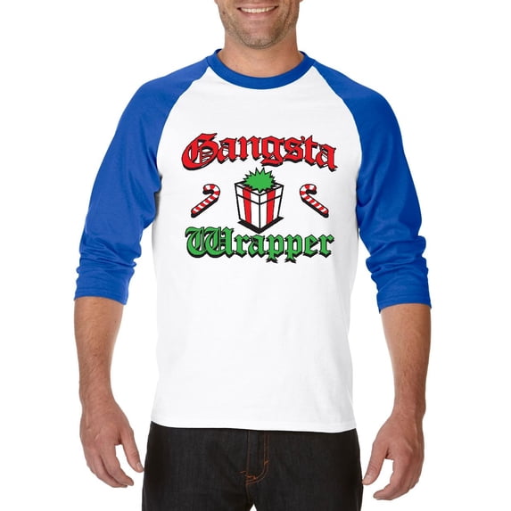 Artix - Mens Raglan Sleeve Baseball T-Shirts, up to Size 3XL - Christmas Wrapper
