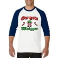 thumbnail image 1 of Artix - Mens Raglan Sleeve Baseball T-Shirts, up to Size 3XL - Christmas Wrapper, 1 of 4