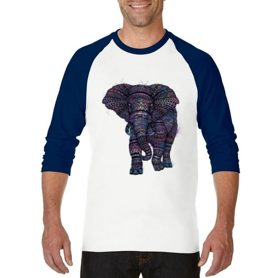 Artix - Mens Raglan Sleeve Baseball T-Shirts, up to Size 3XL - Elephant