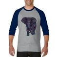 thumbnail image 1 of Artix - Mens Raglan Sleeve Baseball T-Shirts, up to Size 3XL - Elephant, 1 of 4