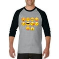 thumbnail image 1 of Artix - Mens Raglan Sleeve Baseball T-Shirts, up to Size 3XL - Emoji Entourage, 1 of 4