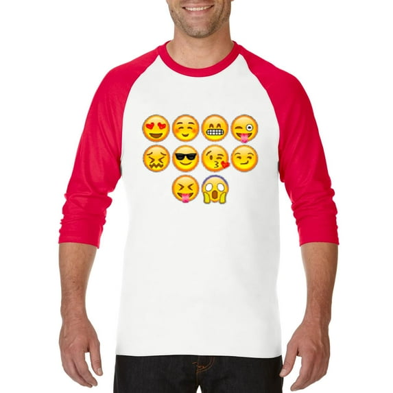 Artix - Mens Raglan Sleeve Baseball T-Shirts, up to Size 3XL - Emoji Entourage