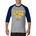 thumbnail image 1 of Artix - Mens Raglan Sleeve Baseball T-Shirts - Emoji Entourage, 1 of 5