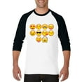 thumbnail image 1 of Artix - Mens Raglan Sleeve Baseball T-Shirts, up to Size 3XL - Emoji Entourage, 1 of 4
