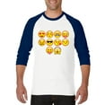 thumbnail image 1 of Artix - Mens Raglan Sleeve Baseball T-Shirts, up to Size 3XL - Emoji Entourage, 1 of 4
