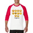 thumbnail image 1 of Artix - Mens Raglan Sleeve Baseball T-Shirts - Emoji Entourage, 1 of 5