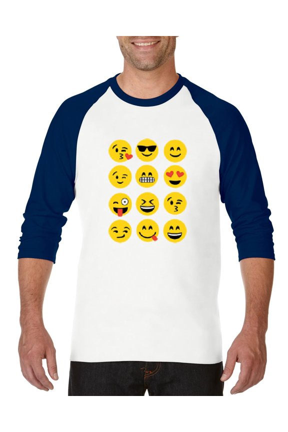 - Mens Raglan Sleeve Baseball T-Shirts, up to Size 3XL - Emoji Group