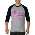 thumbnail image 1 of Artix - Mens Raglan Sleeve Baseball T-Shirts, up to Size 3XL - Fight Breast Cancer, 1 of 4