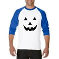 thumbnail image 1 of Artix - Mens Raglan Sleeve Baseball T-Shirts, up to Size 3XL - Halloween Costume Pumpkin Face, 1 of 4