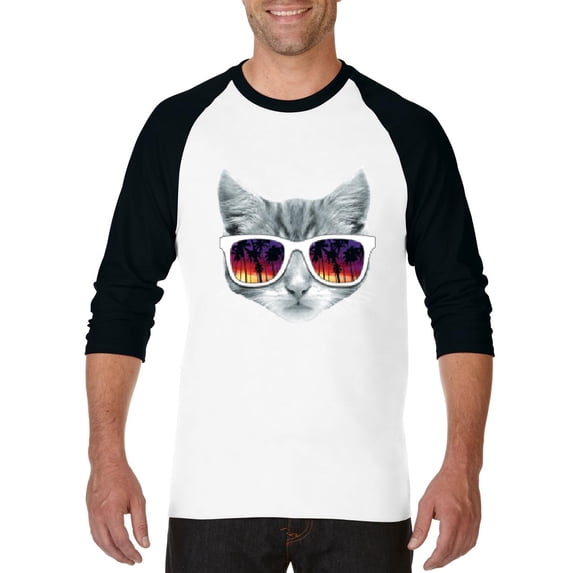 Artix - Mens Raglan Sleeve Baseball T-Shirts, up to Size 3XL - Kitty