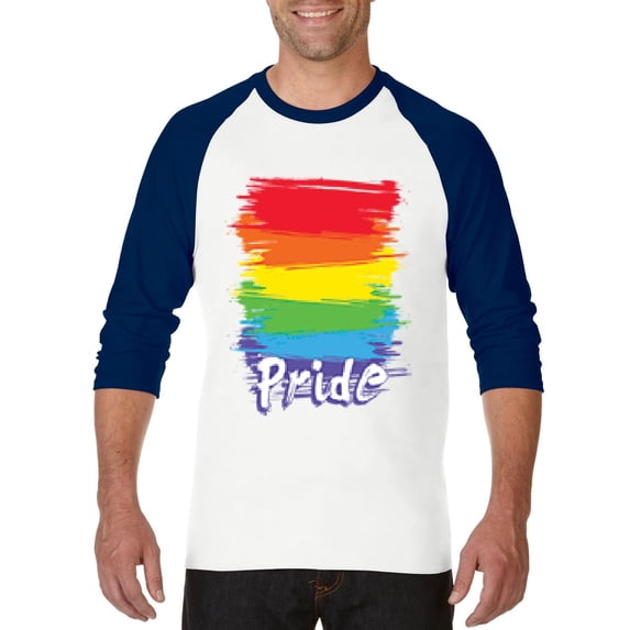 Artix - Mens Raglan Sleeve Baseball T-Shirts, up to Size 3XL - Rainbow Pride