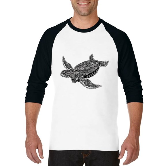 Artix - Mens Raglan Sleeve Baseball T-Shirts, up to Size 3XL - Sea Turtle Hawaii