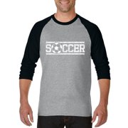 Artix - Mens Raglan Sleeve Baseball T-Shirts, up to Size 3XL - Soccer With Ball