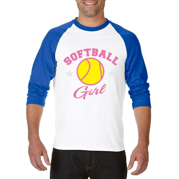 Artix - Mens Raglan Sleeve Baseball T-Shirts, up to Size 3XL - Softball Girl