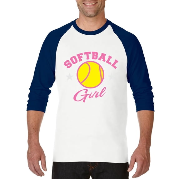 Artix - Mens Raglan Sleeve Baseball T-Shirts, up to Size 3XL - Softball Girl