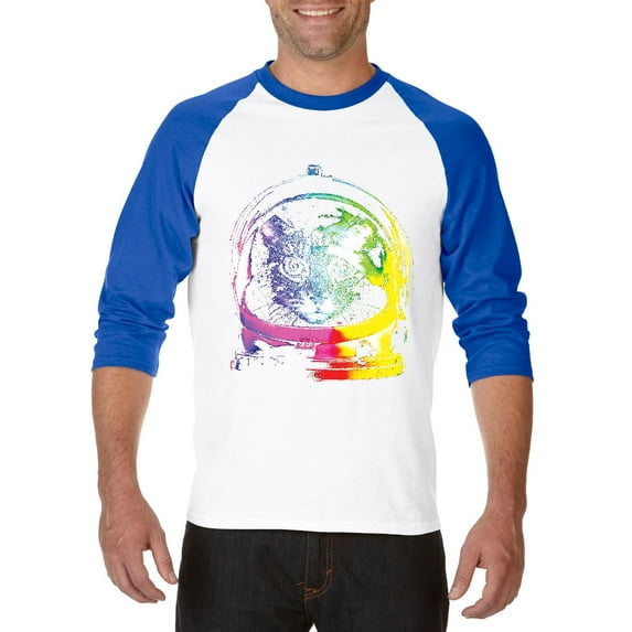 Artix - Mens Raglan Sleeve Baseball T-Shirts, up to Size 3XL - Space Cat