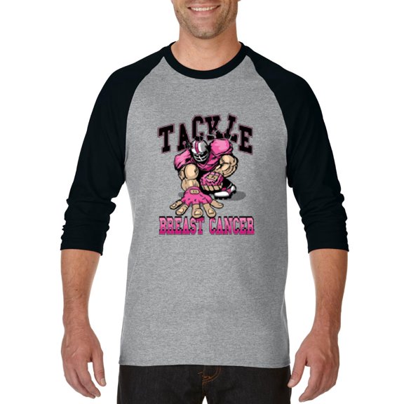Artix - Mens Raglan Sleeve Baseball T-Shirts, up to Size 3XL - Tackle Breast Cancer
