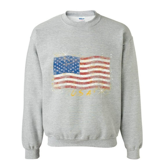 Artix - Mens Sweatshirts and Hoodies - American Flag USA in Gold