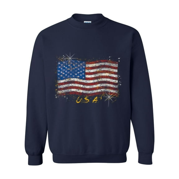 Artix - Mens Sweatshirts and Hoodies - American Flag USA in Gold