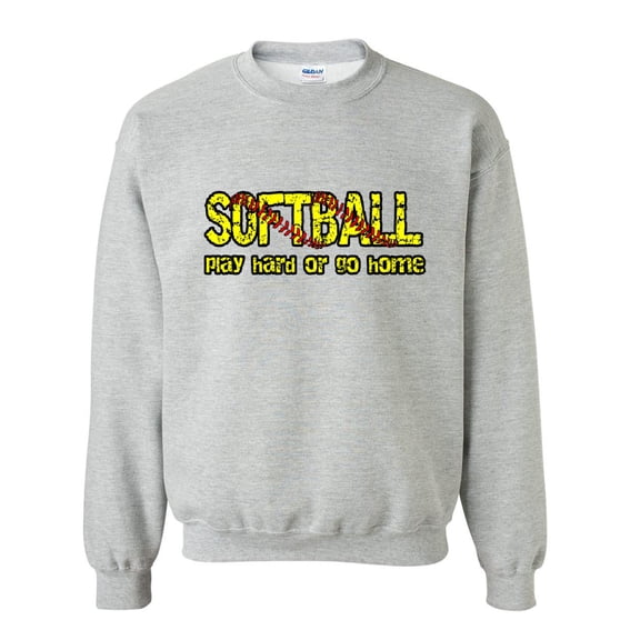 Artix - Mens Sweatshirts and Hoodies - Softball Play Hard or Go Home
