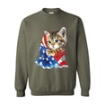 thumbnail image 1 of Artix - Mens Sweatshirts and Hoodies, up to Size 5XL - American Flag 4th of July Kitty, 1 of 5