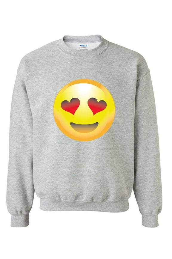 - Mens Sweatshirts and Hoodies, up to Size 5XL - Emoji Heart-Shaped Eyes