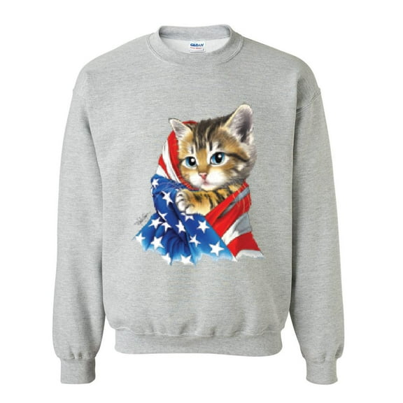 Artix - Plus Sweatshirts and Hoodies - American Flag 4th of July Kitty