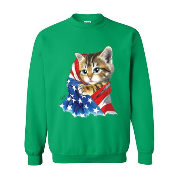 Artix - Plus Sweatshirts and Hoodies - American Flag 4th of July Kitty