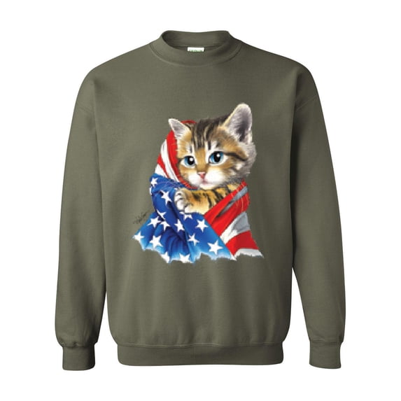 Artix - Plus Sweatshirts and Hoodies - American Flag 4th of July Kitty