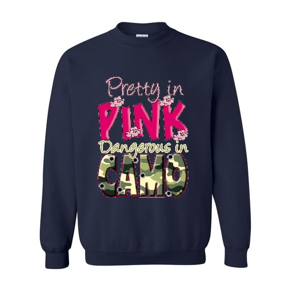Artix - Plus Sweatshirts and Hoodies - Pretty in Pink Dangerous in Camo