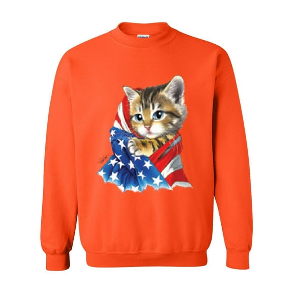 Artix - Women Sweatshirts and Hoodies - American Flag 4th of July Kitty