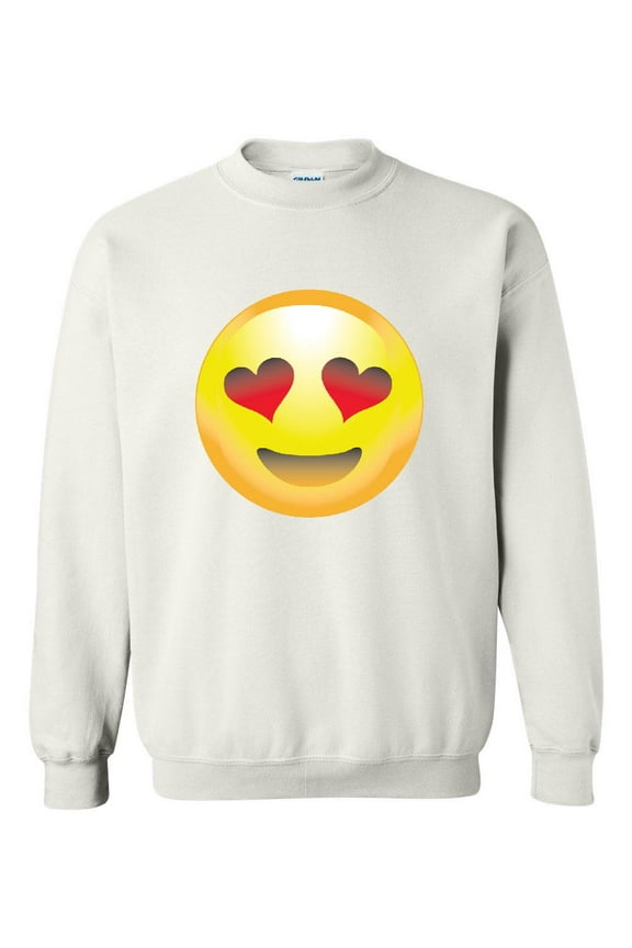 - Women Sweatshirts and Hoodies - Emoji Heart-Shaped Eyes