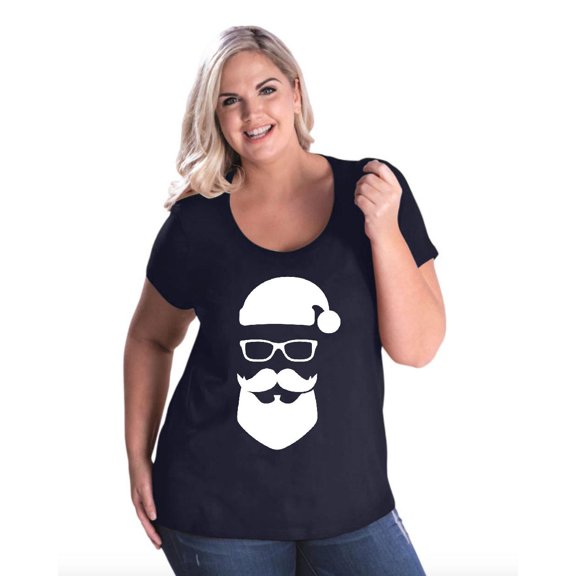 Artix - Women's Plus Size Curvy T-Shirt - Cool Santa Xmas Ugly Sweater