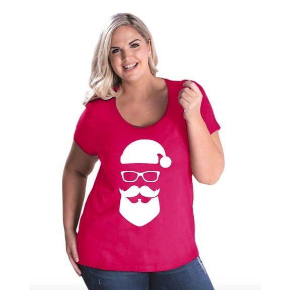 Artix - Women's Plus Size Curvy T-Shirt - Cool Santa Xmas Ugly Sweater