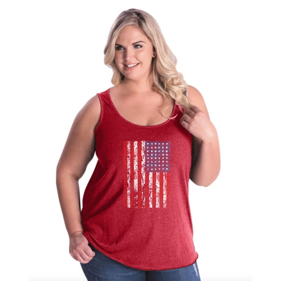 Artix - Women's Plus Size Tank Top - American Flag 4th of July