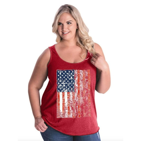 Artix - Women's Plus Size Tank Top - American Flag 4th of July