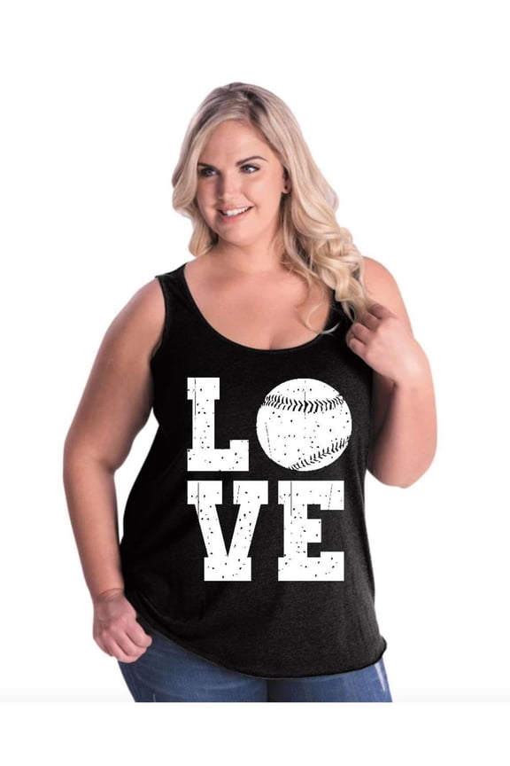 - Women's Plus Size Tank Top - Baseball